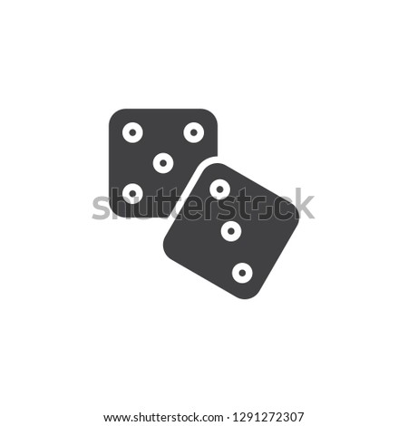 Two dice vector icon. filled flat sign for mobile concept and web design. Gambler dice simple solid icon. Symbol, logo illustration. Pixel perfect vector graphics
