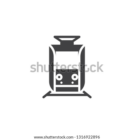 Tram railway transport vector icon. filled flat sign for mobile concept and web design. Tram Lisbon simple glyph icon. Symbol, logo illustration. Pixel perfect vector graphics