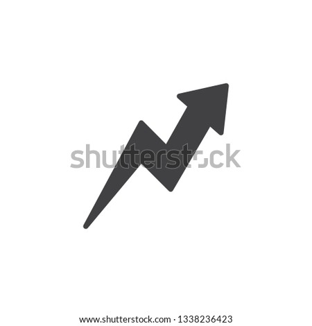 Zig-Zag up arrow vector icon. filled flat sign for mobile concept and web design. Arrow upward glyph icon. Symbol, logo illustration. Pixel perfect vector graphics