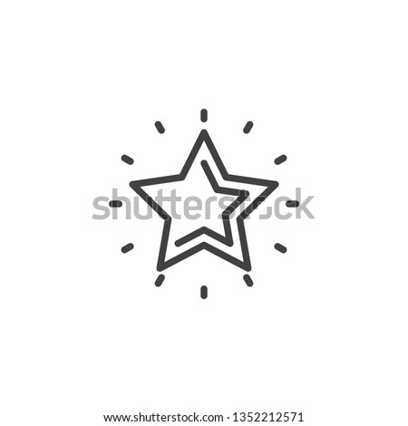 Shiny star line icon. linear style sign for mobile concept and web design. Star shine outline vector icon. Best choice, favorite symbol, logo illustration. Pixel perfect vector graphics