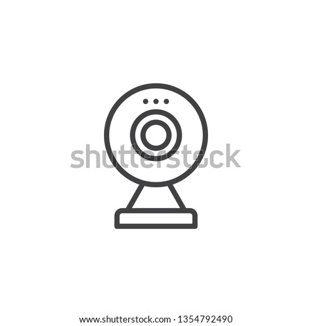 Digital Webcam line icon. linear style sign for mobile concept and web design. webcam video call outline vector icon. Symbol, logo illustration. Pixel perfect vector graphics