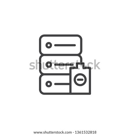 Data center power line icon. linear style sign for mobile concept and web design. Database battery outline vector icon. Symbol, logo illustration. Pixel perfect vector graphics