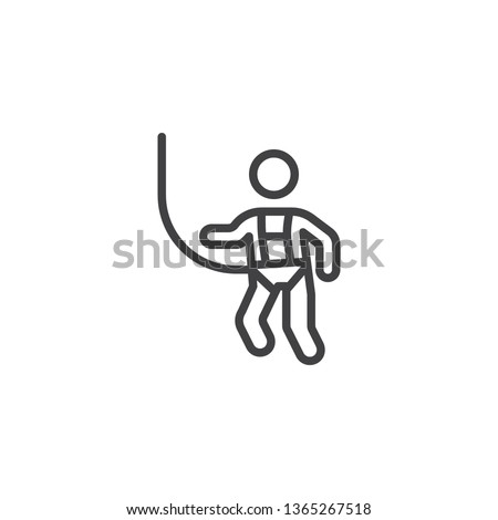 Wear Safety Harness line icon. linear style sign for mobile concept and web design. Mandatory action sign outline vector icon. Symbol, logo illustration. Pixel perfect vector graphics