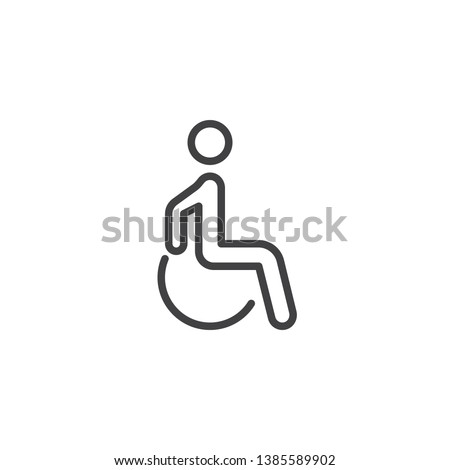 Handicapped patient line icon. linear style sign for mobile concept and web design. Disabled man outline vector icon. Symbol, logo illustration. Pixel perfect vector graphics Photo stock © 