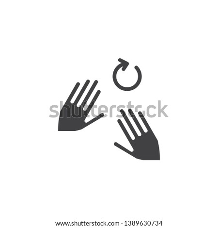 2 hand rotate alt vector icon. Hand Click filled flat sign for mobile concept and web design. Fingers touch gesture glyph icon. Symbol, logo illustration. Pixel perfect vector graphics