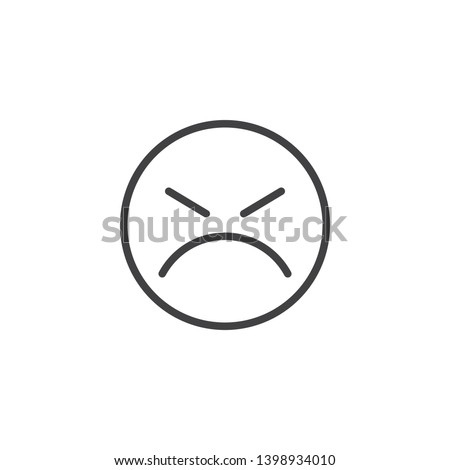 Persevering Face emoji line icon. linear style sign for mobile concept and web design. Angry Face emoticon outline vector icon. Symbol, logo illustration. Vector graphics
