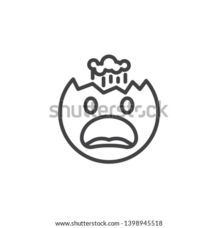 Face With Exploding Head emoji line icon. linear style sign for mobile concept and web design. Furious emoticon outline vector icon. Symbol, logo illustration. Vector graphics