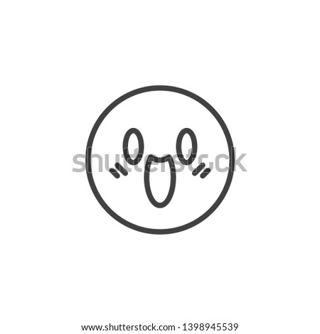 Fearful Face emoticon line icon. linear style sign for mobile concept and web design. Face Screaming in Fear emoji outline vector icon. Symbol, logo illustration. Vector graphics