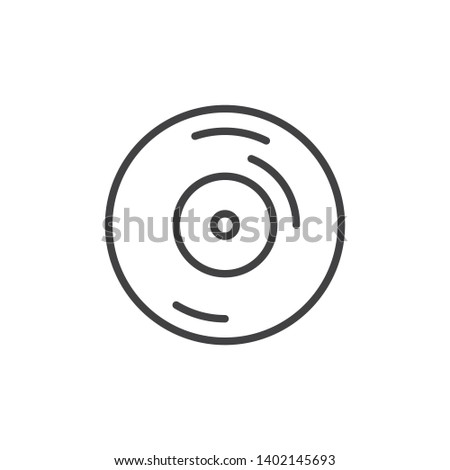 Vinyl record line icon. linear style sign for mobile concept and web design. CD disc outline vector icon. Dj music symbol, logo illustration. Vector graphics