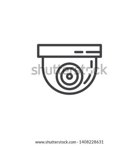 Surveillance camera line icon. cctv linear style sign for mobile concept and web design. Security dome camera outline vector icon. Symbol, logo illustration. Vector graphics