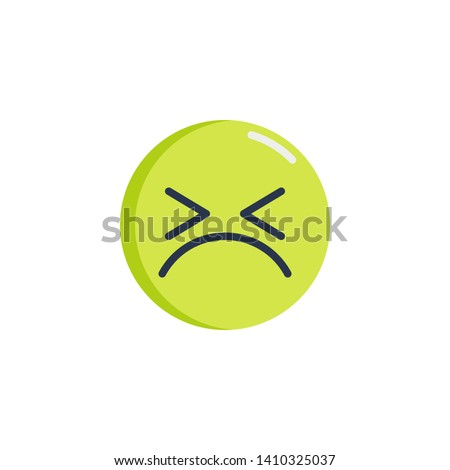 Angry face emoticon flat icon, vector sign, Persevering Face emoji colorful pictogram isolated on white. Symbol, logo illustration. Flat style design