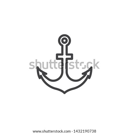 Anchor line icon. linear style sign for mobile concept and web design. Ship anchor outline vector icon. Marine symbol, logo illustration. Vector graphics