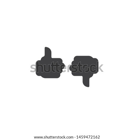 Like and dislike vector icon. Thumb up and thumb down filled flat sign for mobile concept and web design. Feedback glyph icon. Symbol, logo illustration. Vector graphics