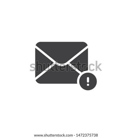 New spam message notification vector icon. filled flat sign for mobile concept and web design. Envelope With Exclamation Mark glyph icon. Symbol, logo illustration. Vector graphics