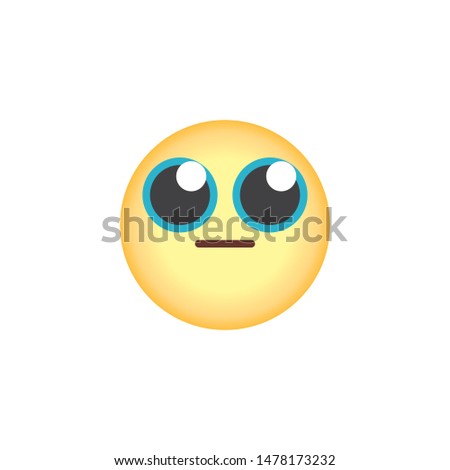 Neutral face emoticon flat icon, vector sign, Neutral face with big eyes emoji colorful pictogram isolated on white. Symbol, logo illustration. Flat style design