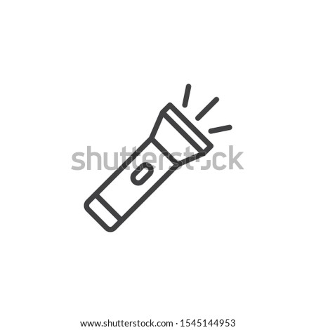 Flash light line icon. linear style sign for mobile concept and web design. Flashlight outline vector icon. Symbol, logo illustration. Vector graphics