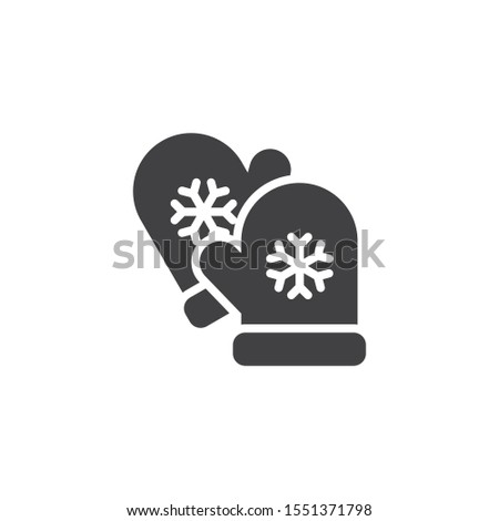 Christmas gloves vector icon. filled flat sign for mobile concept and web design. Mitten with snowflake glyph icon. Symbol, logo illustration. Vector graphics