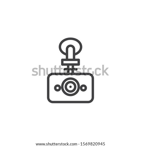 Digital DVR camera line icon. linear style sign for mobile concept and web design. Car drive video recorder outline vector icon. Symbol, logo illustration. Vector graphics