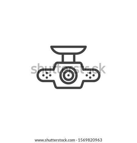 Car drive video recorder line icon. linear style sign for mobile concept and web design. Digital DVR camera outline vector icon. Symbol, logo illustration. Vector graphics