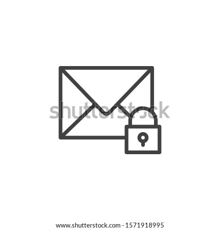 Correspondence protection line icon. linear style sign for mobile concept and web design. Email security, data protection  outline vector icon. Symbol, logo illustration. Vector graphics