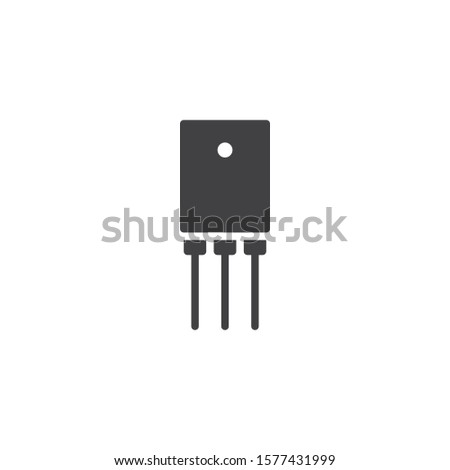 Electronic transistor vector icon. filled flat sign for mobile concept and web design. Power transistor glyph icon. Symbol, logo illustration. Vector graphics