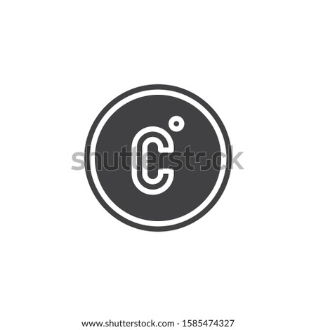 Celsius temperature vector icon. filled flat sign for mobile concept and web design. Celsius button glyph icon. Symbol, logo illustration. Vector graphics