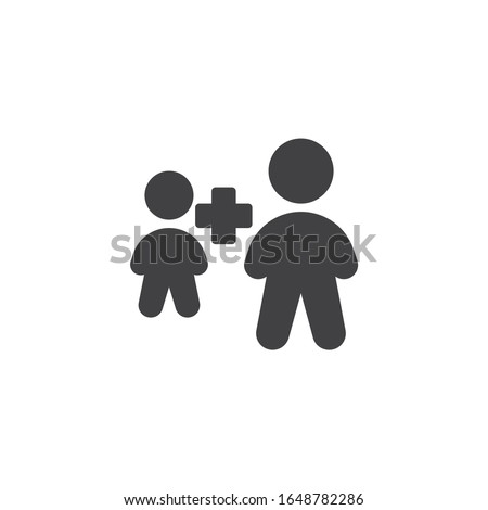 Employee plus vector icon. Two people plus filled flat sign for mobile concept and web design. Human resource glyph icon. Symbol, logo illustration. Vector graphics