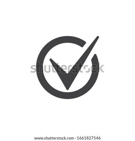 Approval check mark vector icon. Checkmark filled flat sign for mobile concept and web design. Done, confirmation tick glyph icon. Symbol, logo illustration. Vector graphics