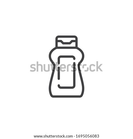 Mayo sauce bottle line icon. Condiment jar linear style sign for mobile concept and web design. Ketchup bottle outline vector icon. Symbol, logo illustration. Vector graphics