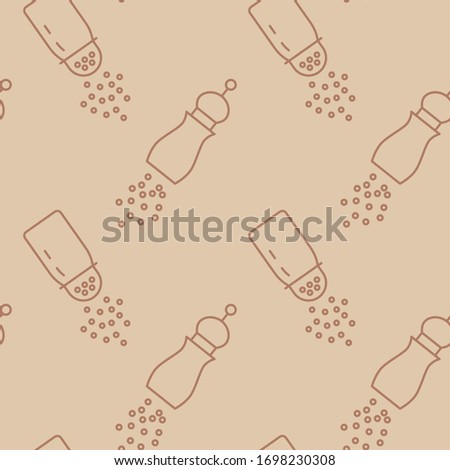 Salt and pepper shaker icons pattern. Condiment bottles seamless background. Seamless pattern vector illustration
