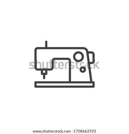 Electric sewing machine line icon. linear style sign for mobile concept and web design. Sewing machine outline vector icon. Symbol, logo illustration. Vector graphics Foto stock © 