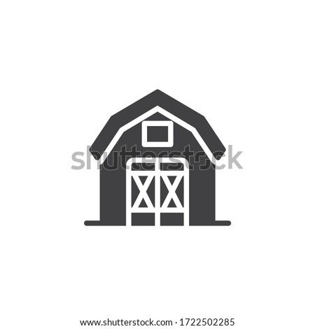 Farm barn, warehouse vector icon. filled flat sign for mobile concept and web design. Storage house hangar glyph icon. Symbol, logo illustration. Vector graphics