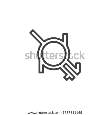 Intergender and neutrois line icon. linear style sign for mobile concept and web design. Genderfluid outline vector icon. Symbol, logo illustration. Vector graphics
