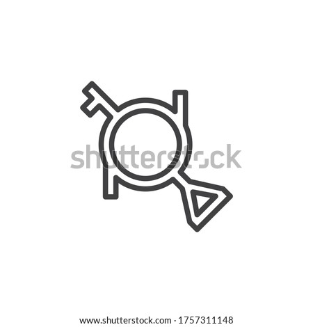Third gender and demigirl line icon. linear style sign for mobile concept and web design. Genderfluid outline vector icon. Symbol, logo illustration. Vector graphics