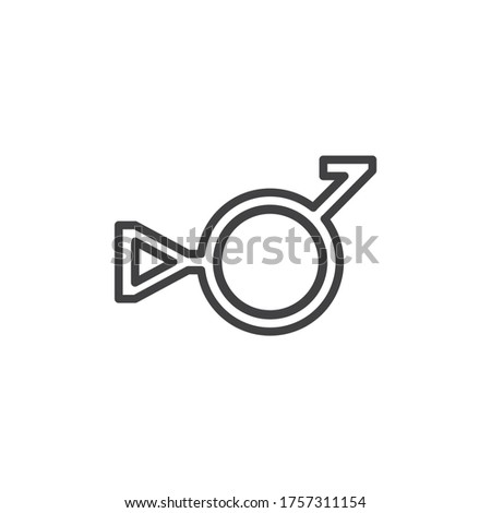 Third gender and demiboy line icon. linear style sign for mobile concept and web design. Bigender outline vector icon. Symbol, logo illustration. Vector graphics