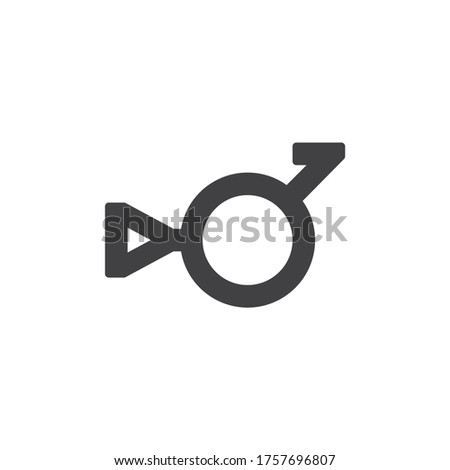 Third gender and demiboy vector icon. filled flat sign for mobile concept and web design. Bigender glyph icon. Symbol, logo illustration. Vector graphics