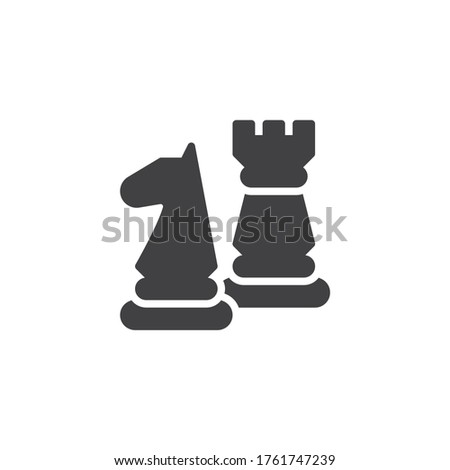 Chess pieces vector icon. filled flat sign for mobile concept and web design. Rook and knight chess glyph icon. Symbol, logo illustration. Vector graphics