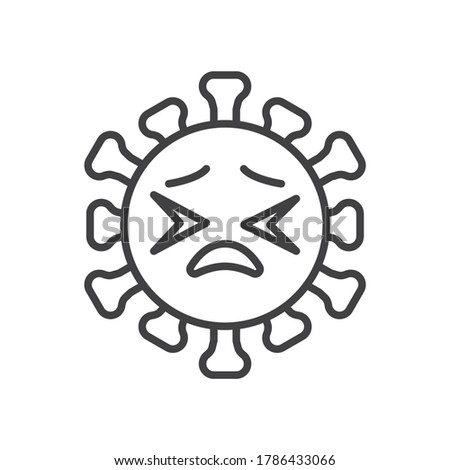 Virus persevering face line icon. linear style sign for mobile concept and web design. Coronavirus emoticon outline vector icon. Symbol, logo illustration. Vector graphics