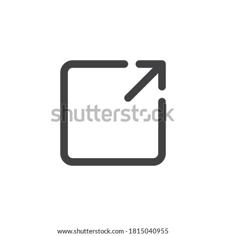 External link line icon. linear style sign for mobile concept and web design. Export, share arrow outline vector icon. Symbol, logo illustration. Vector graphics