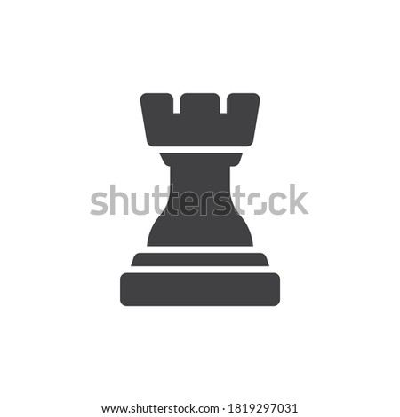 Chess rook vector icon. filled flat sign for mobile concept and web design. Chess strategy glyph icon. Symbol, logo illustration. Vector graphics