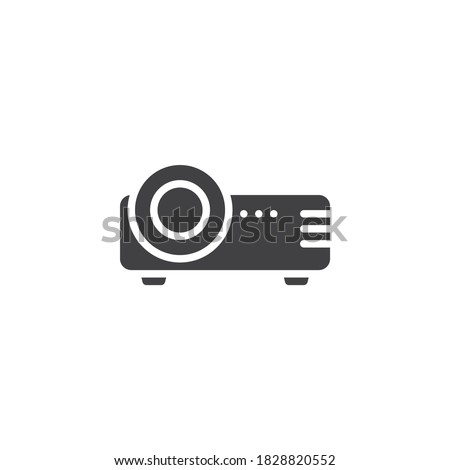 Projector vector icon. filled flat sign for mobile concept and web design. Cinema projector glyph icon. Symbol, logo illustration. Vector graphics
