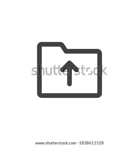 Upload folder line icon. linear style sign for mobile concept and web design. Document folder upload outline vector icon. Symbol, logo illustration. Vector graphics
