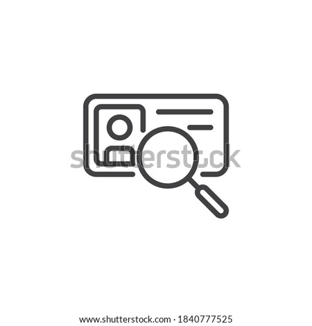 Identification card scan line icon. linear style sign for mobile concept and web design. Search ID card outline vector icon. Symbol, logo illustration. Vector graphics