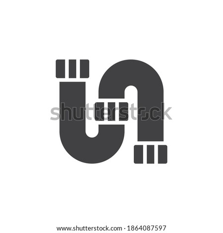 Plumbing pipe vector icon. filled flat sign for mobile concept and web design. Drain pipe glyph icon. Symbol, logo illustration. Vector graphics