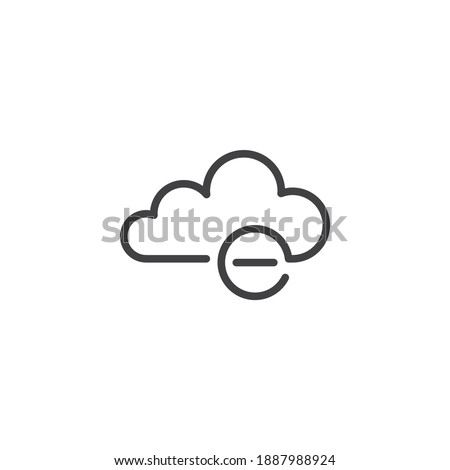 Delete cloud storage line icon. linear style sign for mobile concept and web design. Cloud computing remove outline vector icon. Symbol, logo illustration. Vector graphics