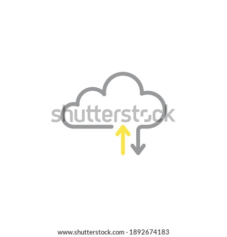 Cloud computing transfer line icon. linear style sign for mobile concept and web design. Download upload cloud outline vector icon. Symbol, logo illustration. Vector graphics