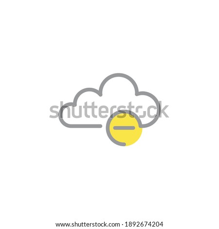 Cloud computing remove line icon. linear style sign for mobile concept and web design. Delete cloud storage outline vector icon. Symbol, logo illustration. Vector graphics