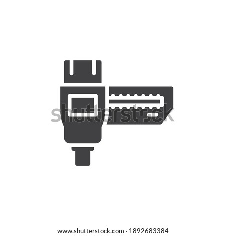 HDMI cable and port vector icon. filled flat sign for mobile concept and web design. HDMI port glyph icon. Symbol, logo illustration. Vector graphics