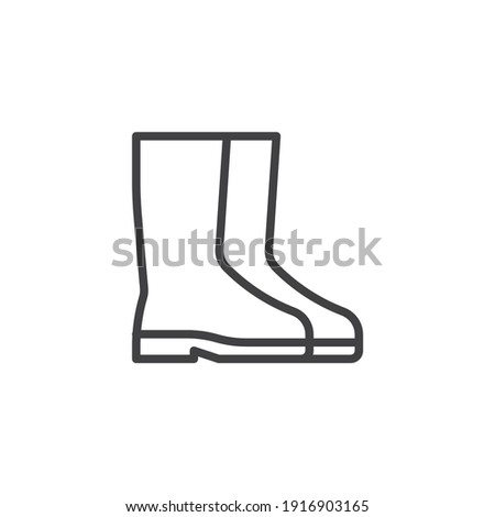 Rubber boots line icon. linear style sign for mobile concept and web design. Safety boots outline vector icon. Symbol, logo illustration. Vector graphics