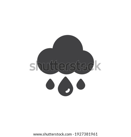 Rain and cloud vector icon. filled flat sign for mobile concept and web design. Cloud with raindrop glyph icon. Symbol, logo illustration. Vector graphics